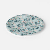 フェスティバルツリーアンドフラワーデザイン ペーパープレート (アングル)