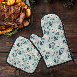 フェスティバルツリーアンドフラワーデザイン 鍋つかみ&鍋敷きセット