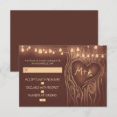 フェスティバルツリーエレガントなウェディングRSVPカード 出欠カード (正面/裏面)