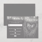 フェスティバルツリーエレガントなウェディングRSVPカード 出欠カード (正面/裏面)