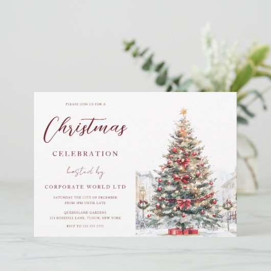 フェスティバルツリーオフィス企業のクリスマスパーティー 招待状 (スタンド正面)
