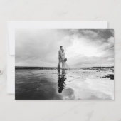 フェスティバルツリーネイビー結婚ブルーの写真ありがとう 招待状 (裏面)