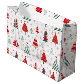 フェスティバルツリーパターンスカンジナビアクリスマス ラージペーパーバッグ (正面アングル)
