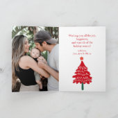 フェスティバルツリーパターン2枚の写真の北クリスマス シーズンカード (内部)