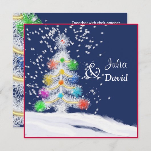 フェスティバルツリーホリデー結婚式招待状 招待状 (正面/裏面)