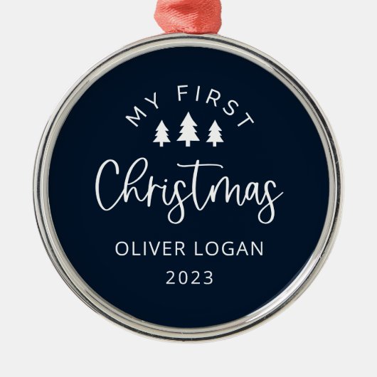 フェスティバルツリー初めてのクリスマス メタルオーナメント (正面)