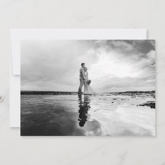 フェスティバルツリー金ゴールド結婚レッドの写真ありがとう 招待状 (裏面)