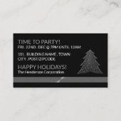 フェスティバルツリー – シルバー – クリスマスパーティーチケット エンクロージャーカード (裏面)