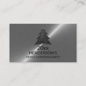 フェスティバルツリー – シルバー – クリスマスパーティーチケット エンクロージャーカード (正面)