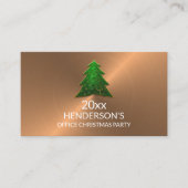 フェスティバルツリー – バラ金ゴールド – クリスマスパーティーチケット エンクロージャーカード (正面)