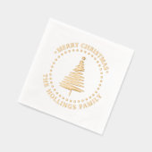 フェスティバルツリー#2メリークリスマスグリーティング名 箔ナプキン (左)