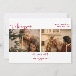 フェスティバルツーフォトコラージュシンプルバジェットクリスマス シーズンカード