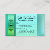フェスティバルティール（緑がかった色）グリーンギフト券テンプレート 割引カード (裏面)