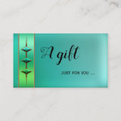 フェスティバルティール（緑がかった色）グリーンギフト券テンプレート 割引カード (正面)