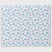 フェスティバルティール（緑がかった色）紫色の雪片タイルのクリスマス ラッピングペーパー (フラット)