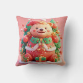 フェスティバルテディベアとギフトとクリスマスツリー クッション (裏面)