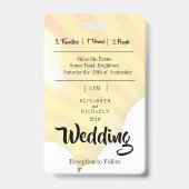 フェスティバルテーマおもしろい結婚式招待状 バッジ (Back)