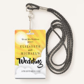 フェスティバルテーマおもしろい結婚式招待状 バッジ (正面ランヤード)