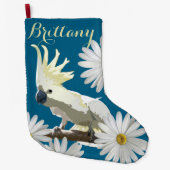フェスティバルデイジーオウム鮮やか花 ラージクリスマスストッキング (正面)