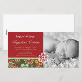 フェスティバルデイジー休日の写真誕生のお知らせ シーズンカード (正面/裏面)