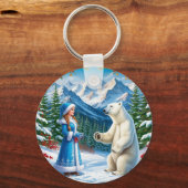 フェスティバルデコールとホッキョクグマを持つ雪の巫女 キーホルダー (裏面)
