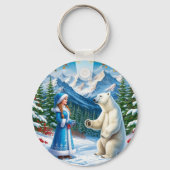 フェスティバルデコールとホッキョクグマを持つ雪の巫女 キーホルダー (裏面)