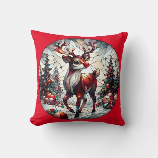 フェスティバルトナカイお洒落は冬の風景 クッション (正面)