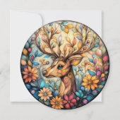 フェスティバルトナカイのカスタマイズ可能ラウンド シーズンカード (正面)