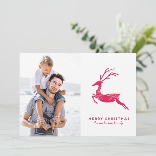 フェスティバルトナカイのクリスマスフォトカード シーズンカード (スタンド正面)