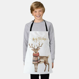 フェスティバルトナカイのセーター陽気なクリスマス エプロン