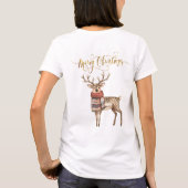フェスティバルトナカイのセーター陽気なクリスマス Tシャツ (裏面)