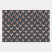 フェスティバルトナカイのタイル模様 ラッピングペーパーシート (正面3)