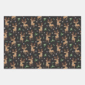 フェスティバルトナカイのタイル模様 ラッピングペーパーシート (正面2)