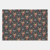 フェスティバルトナカイのタイル模様 ラッピングペーパーシート (正面)