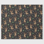 フェスティバルトナカイのタイル模様 ラッピングペーパー (フラット)