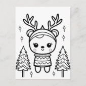 フェスティバルトナカイの子供の着色はがき ポストカード (正面)