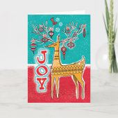 フェスティバルトナカイレトロクリスマスカード シーズンカード (正面)
