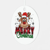 フェスティバルトナカイ、メリークリスマス メタルオーナメント (正面左)