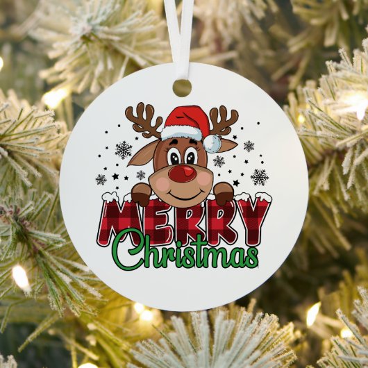 フェスティバルトナカイ、メリークリスマス メタルオーナメント (インサイチュ)