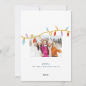 フェスティバルトナカイ&ライツタイポグラフィのクリスマス シーズンカード (裏面)