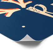 フェスティバルトナカイ&ライツタイポグラフィのクリスマス ポスター (角)