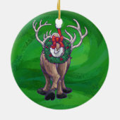 フェスティバルトナカイ(赤と緑) セラミックオーナメント (裏面)