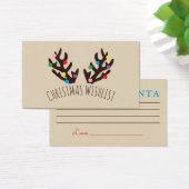 フェスティバルトナカイ〔雄ジカの〕枝角、クリスマスウィッシュリスト (デスク)