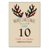 フェスティバルトナカイ〔雄ジカの〕枝角、クリスマステーブル番号 テーブルナンバー (裏面)