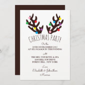 フェスティバルトナカイ〔雄ジカの〕枝角、クリスマスパーティーインビタティ 招待状 (正面/裏面)