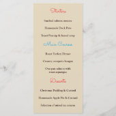 フェスティバルトナカイ〔雄ジカの〕枝角、クリスマスパーティーメニュー メニュー (裏面)