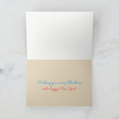 フェスティバルトナカイ〔雄ジカの〕枝角、クリスマスホリデーカード シーズンカード (内部)