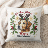 フェスティバルトナディアゴールデンレトリエバードッグクリスマス クッション (ブランケット)