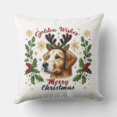 フェスティバルトナディアゴールデンレトリエバードッグクリスマス クッション (裏面)