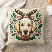 フェスティバルトナディアゴールデンレトリエバードッグホリデークリスマス クッション (ブランケット)